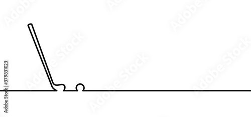 Golf club and ball putting shot line pattern Funny vector golfer and stick icons Golfing play swing symbol Playing team sports Golfs course training resort Car, bag, action day, grass, hobby quote