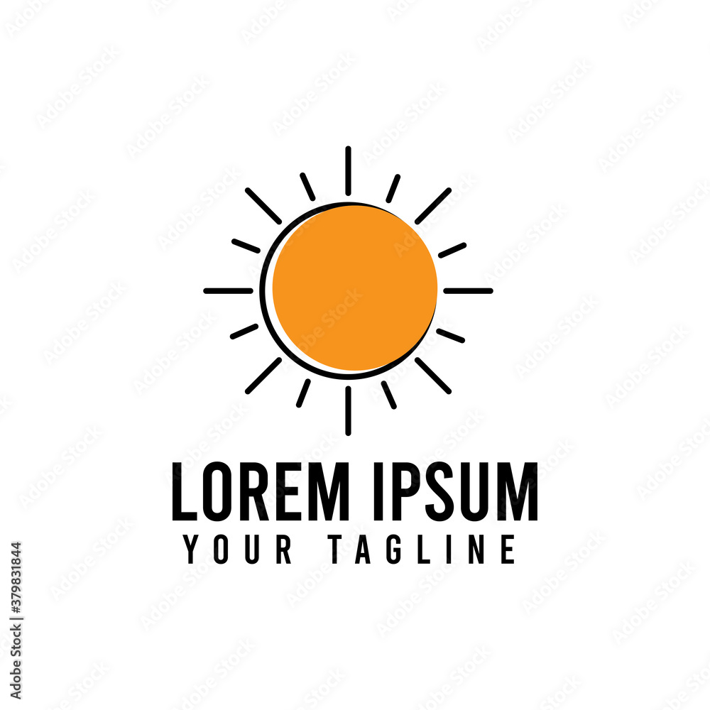 Fototapeta premium sun summer logo icon vector template.