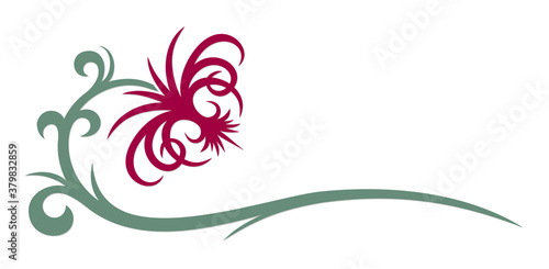 A symbol of a stylized garden flower.