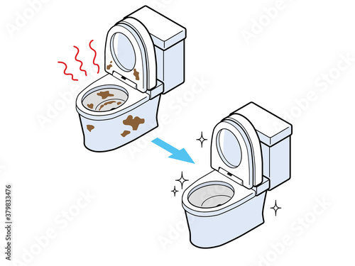 汚れがひどい洋式トイレを清掃します（ビフォー＆アフター）