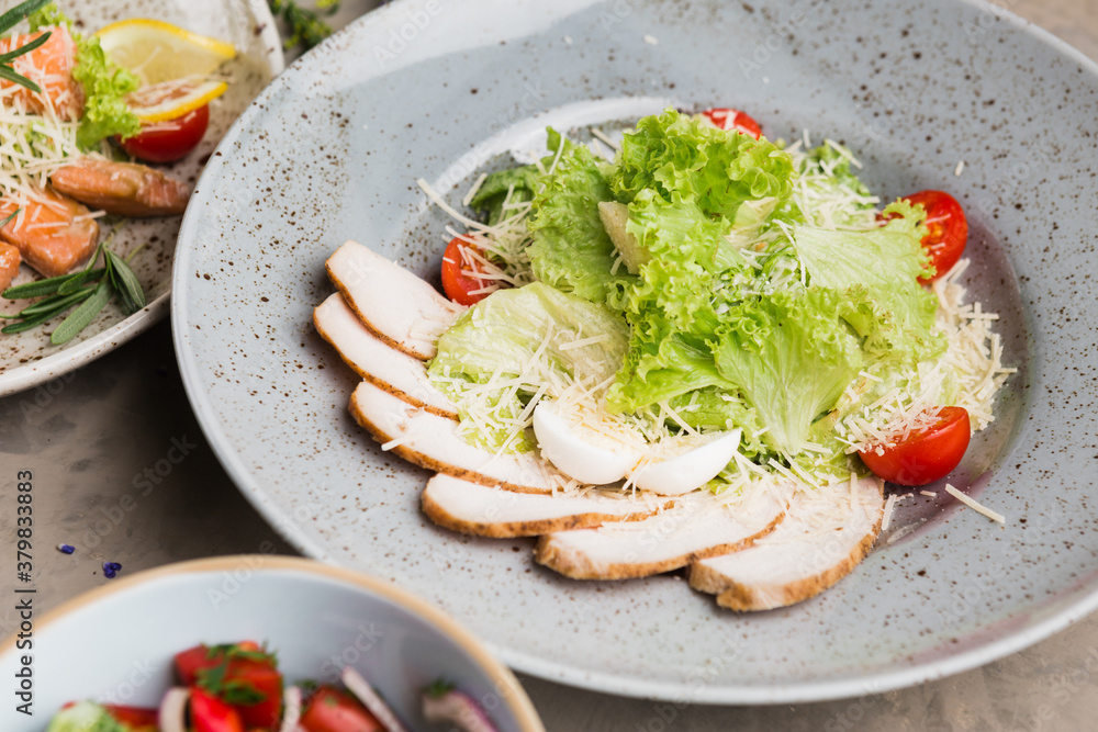 many beautiful dishes and salads for the buffet many beautiful dishes and salads for the buffet