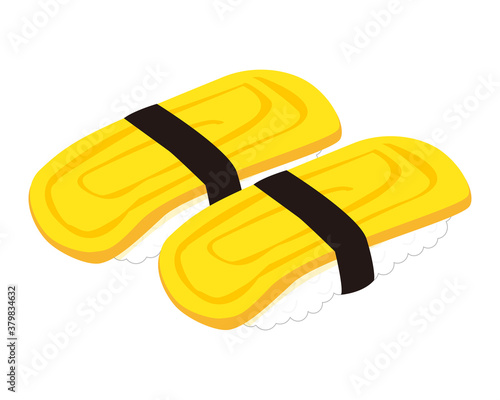 玉子の握り寿司のベクターイラスト　たまご焼き