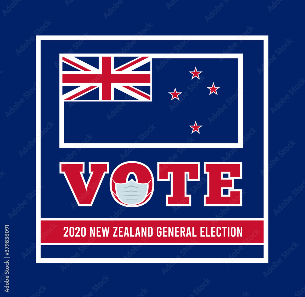 2020 New Zealand general election. Vote in NZ. Vector illustration 2020 New Zealand general election. Vote in NZ. Vector illustration