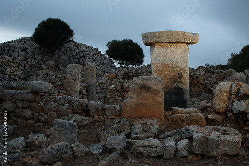 Megalithic ruins site in Menorca island photo