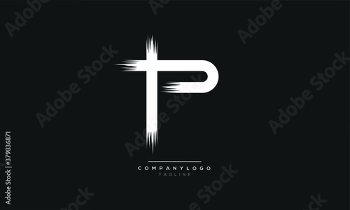 P initials monogram letter text alphabet logo design