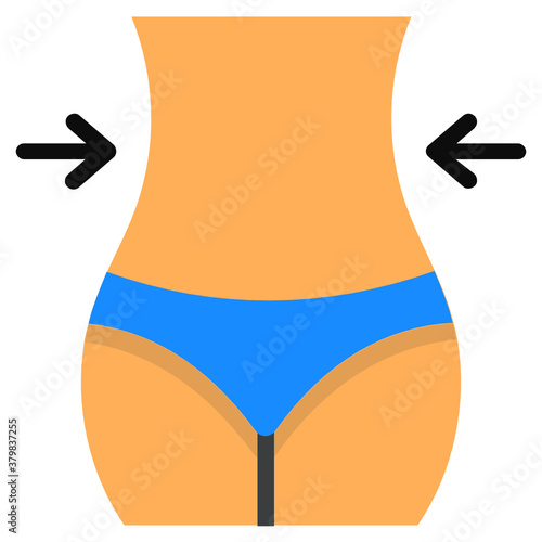 
Icon of slim waist in flat design 
