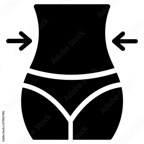  Icon of slim waist in flat design 