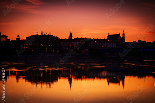 red sunset over the river © Szafek26