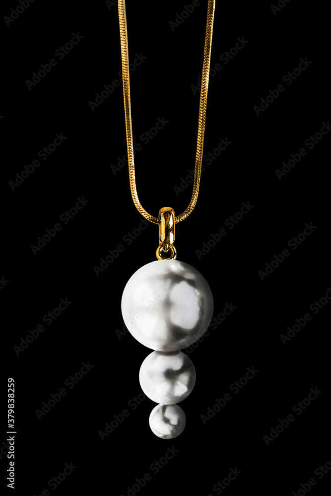 Pearl pendant on black Pearl pendant on black