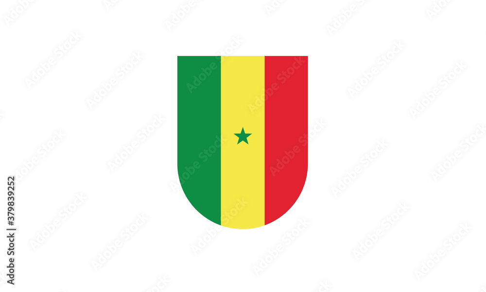 Fototapeta premium Senegal flag shield vector illustration