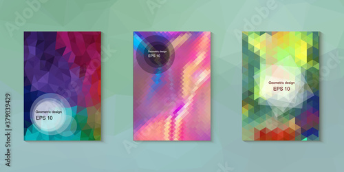 Abstract geometric triangle background  art  artistic  bright  colorful  design. Mosaic  color background. Mosaic texture. The effect of stained glass. EPS 10 Vector