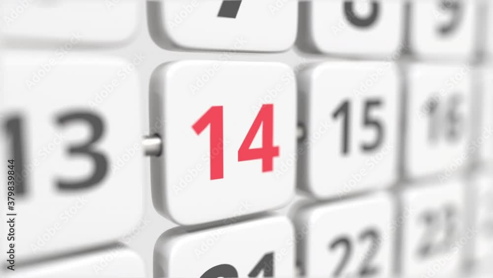 14 date on the turning calendar plate. Deadline or business planning concept 14 date on the turning calendar plate. Deadline or business planning concept