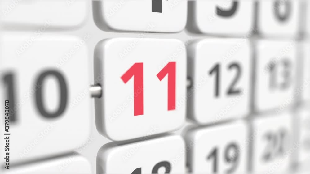 11 date on the turning calendar plate. Deadline or business planning concept 11 date on the turning calendar plate. Deadline or business planning concept