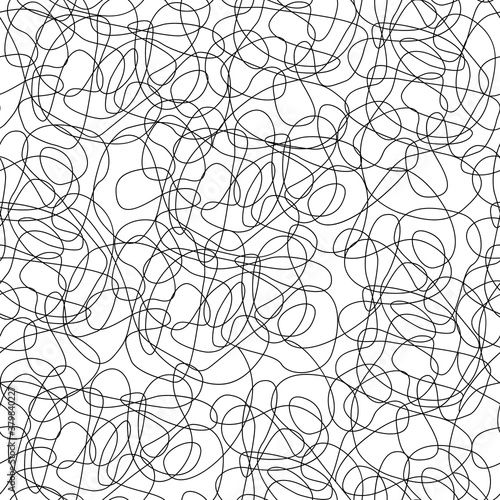 Tangled line seamless pattern. Trendy texture for illustrations.