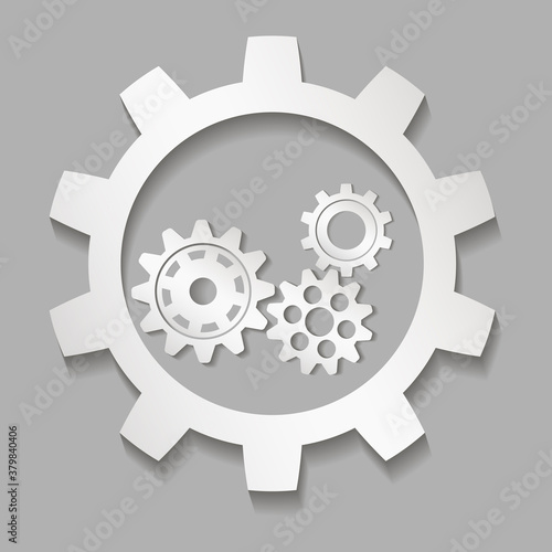 Metal gears set. Factory gears vector icon. Mechanical gear. The image of the gear. Machine gear. Cogwheel gear