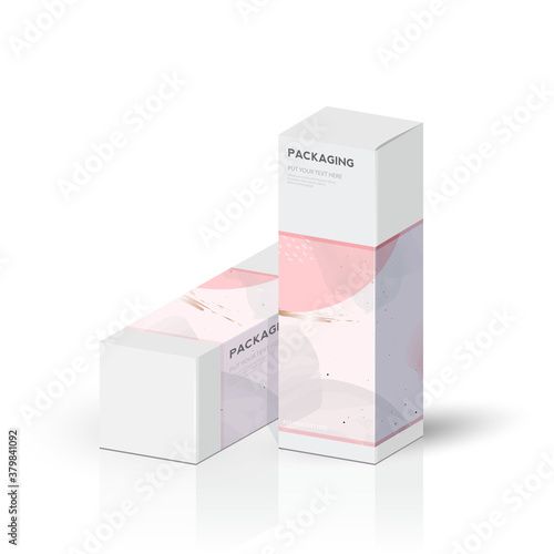 Box, packaging template and die cut template for product, branding. vector design illustration.