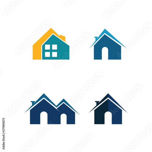 Real estate and home buildings vector logo icons template