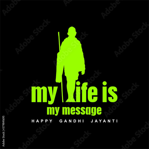 Happy Gandhi Jayanti Banner - 2nd October - Birthday of Mahatma Gandhi