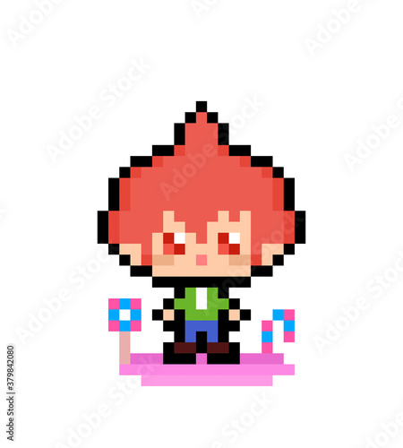 Pixel image of male game character. vector illustration. © Two Pixel
