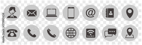 Set of contact icons vector
