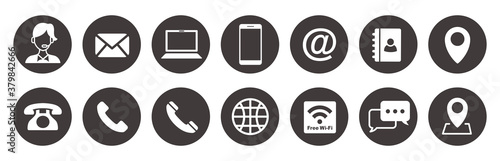 Set of contact icons vector