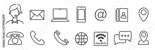 Set of contact icons vector