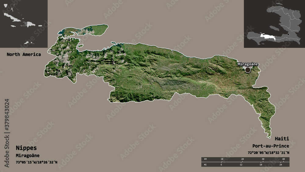 Nippes, department of Haiti,. Previews. Satellite