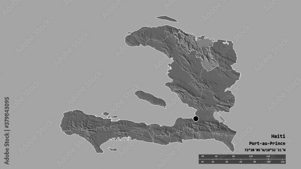 Location of Nord, department of Haiti,. Bilevel