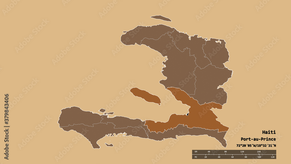 Location of Ouest, department of Haiti,. Pattern
