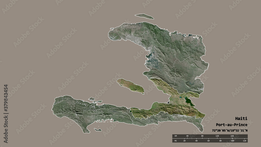 Location of Ouest, department of Haiti,. Satellite Location of Ouest, department of Haiti,. Satellite