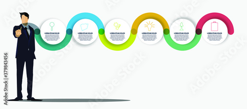  Illustration Business Graphic design  modern think analyze to success in Pattern various  Idea and concept design.