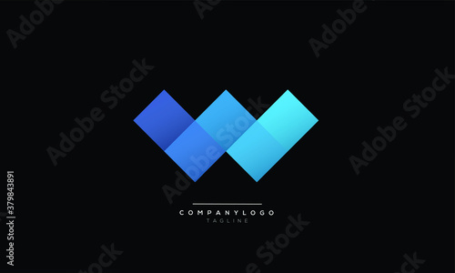 W initials monogram letter text alphabet logo design