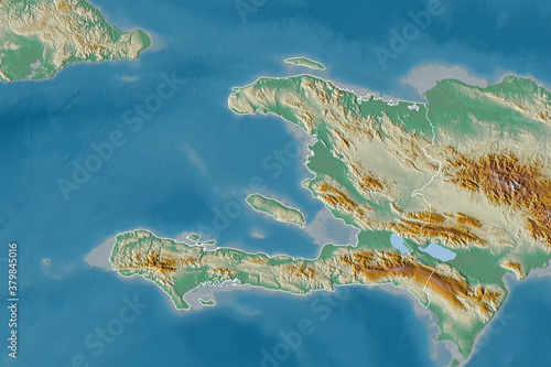 Haiti outlined. Relief
