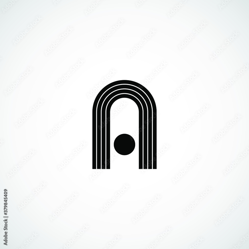 Letter A vector line dot logo design template. Unique modern minimalist black logotype symbol Letter A vector line dot logo design template. Unique modern minimalist black logotype symbol
