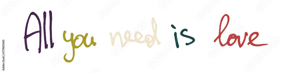 Handlettering quotation about love. Handwritten text isolated on white background. Vector illustration. Template for greeting card, poster, banner. St. Valentine's day Handlettering quotation about love. Handwritten text isolated on white background. Vector illustration. Template for greeting card, poster, banner. St. Valentine's day