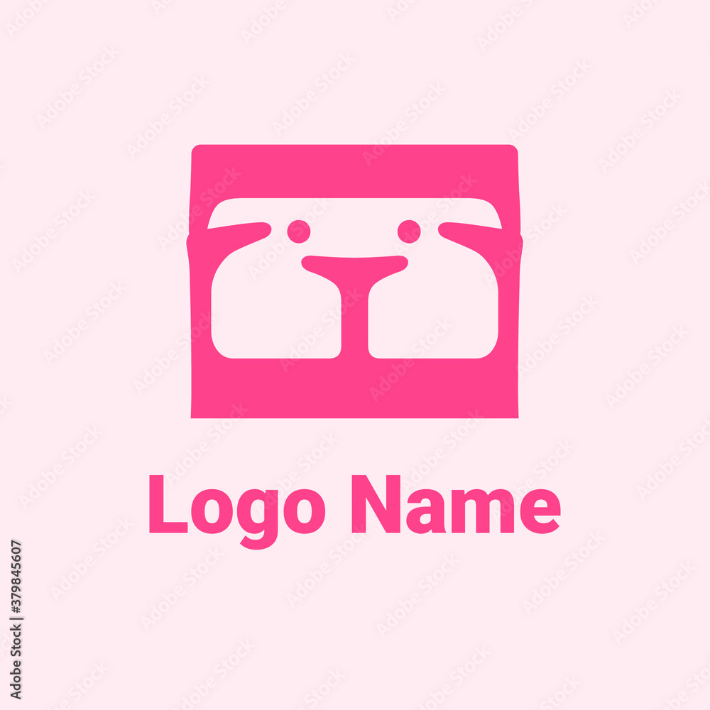 pink heart with ribbon dog logo pink heart with ribbon dog logo