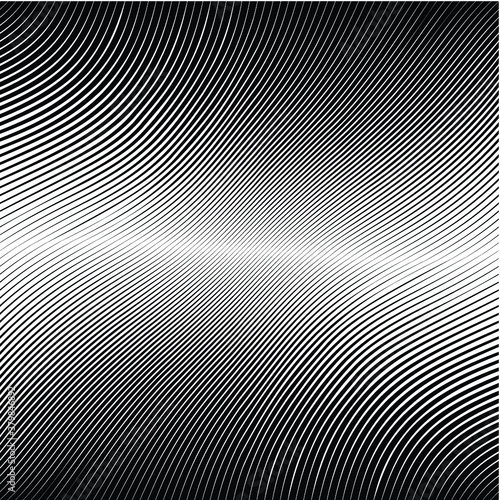 Abstract warped Diagonal Striped Background . Vector curved twisted slanting, waved lines texture