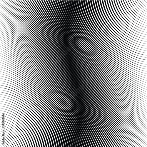 Wallpaper Mural Abstract warped Diagonal Striped Background . Vector curved twisted slanting, waved lines texture Torontodigital.ca