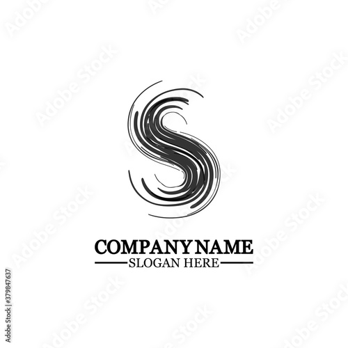 grunge letter S, vector design element,S grungy font, brush, logo, symbol, icon, graphic, vector .