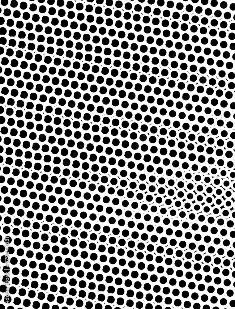 Black and white halftone. Abstract monochrome texture. Gradient background. Chaotic elements. Background for the site. Template for printing on t-shirts, business cards, posters, fabric