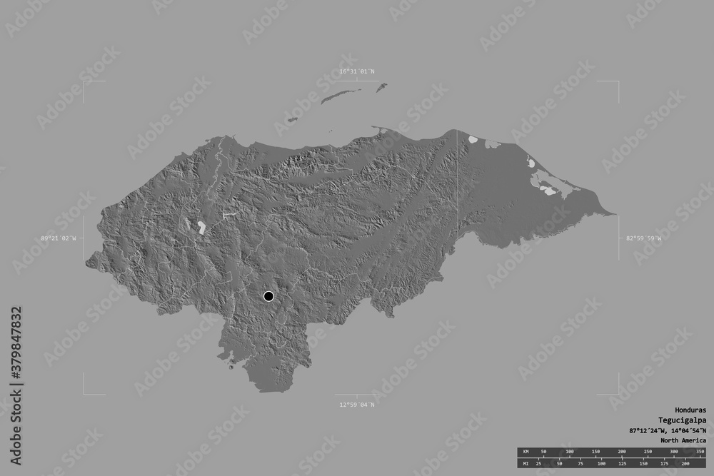 Regional division of Honduras. Bilevel