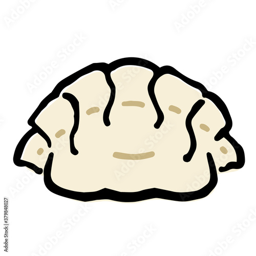 Illustration of Jiaozi: Illustration like woodblock print