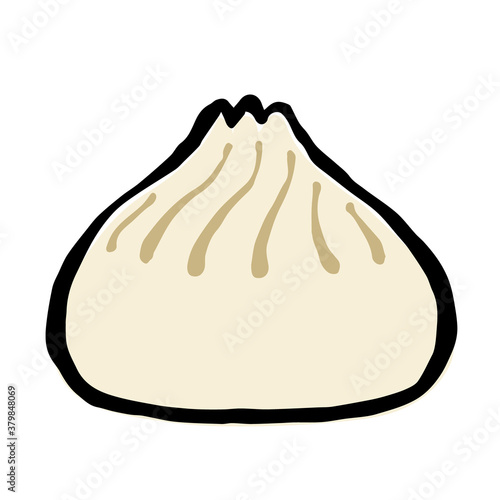 Illustration of Xiaolongbao: Illustration like woodblock print
