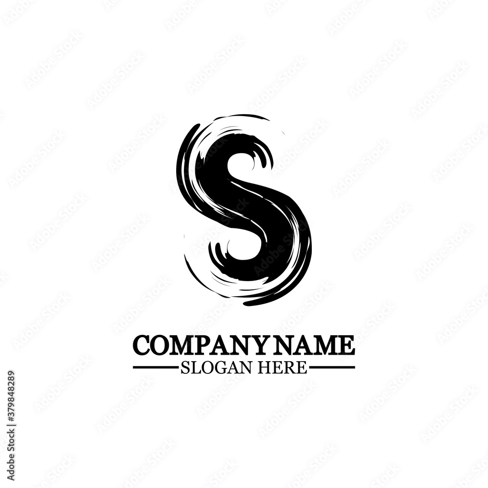 Fototapeta premium grunge letter S, vector design element,S grungy font, brush, logo, symbol, icon, graphic, vector .