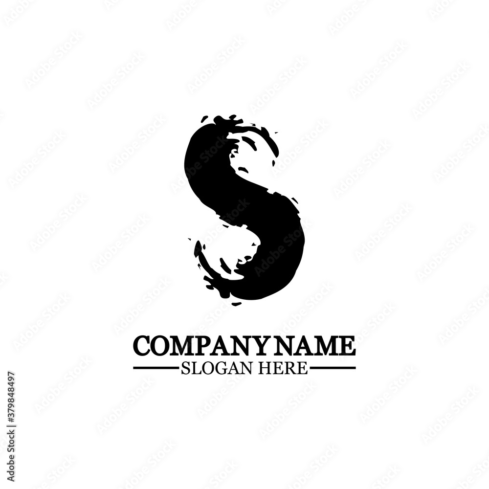 Fototapeta premium grunge letter S, vector design element,S grungy font, brush, logo, symbol, icon, graphic, vector .