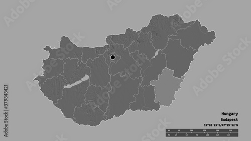 Location of Bekes, county of Hungary,. Bilevel