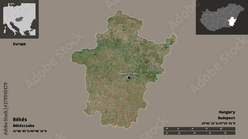 Bekes, county of Hungary,. Previews. Satellite photo