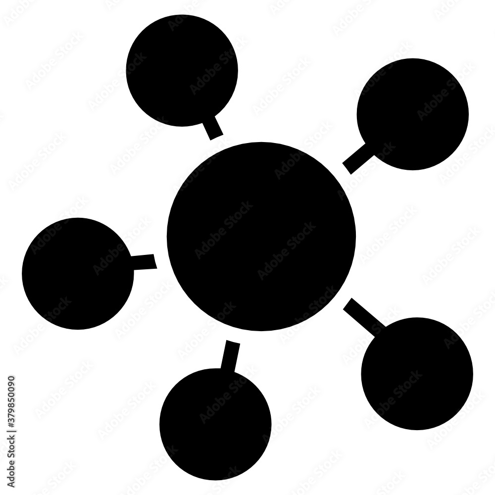 Molecule icon in flat design, chemical bonding
Molecule icon in flat design, chemical bonding