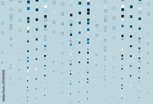 Light BLUE vector pattern with crystals, rectangles.