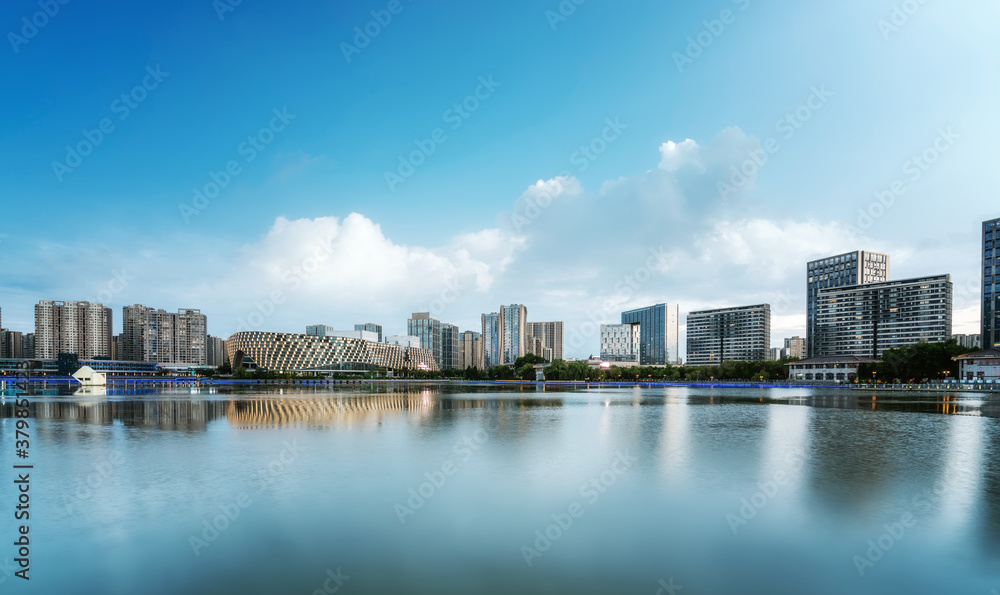Jiangsu Yancheng Julong Lake Park City Architecture Landscape Skyline